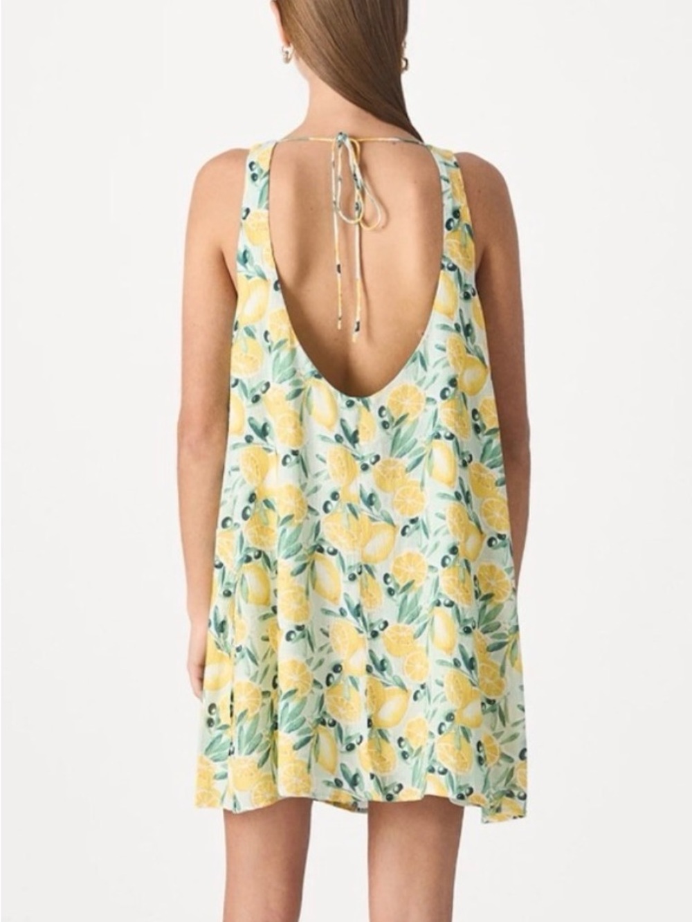 Abercrombie & Fitch Lemon Print, Sleeveless Mini Dress With Scoop Back - Picture 2 of 6